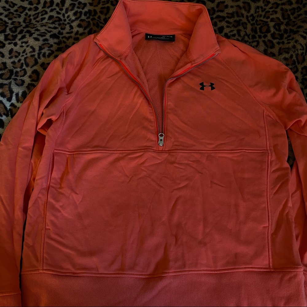 Under Armour quarter zip hoodie, Salmon, medium